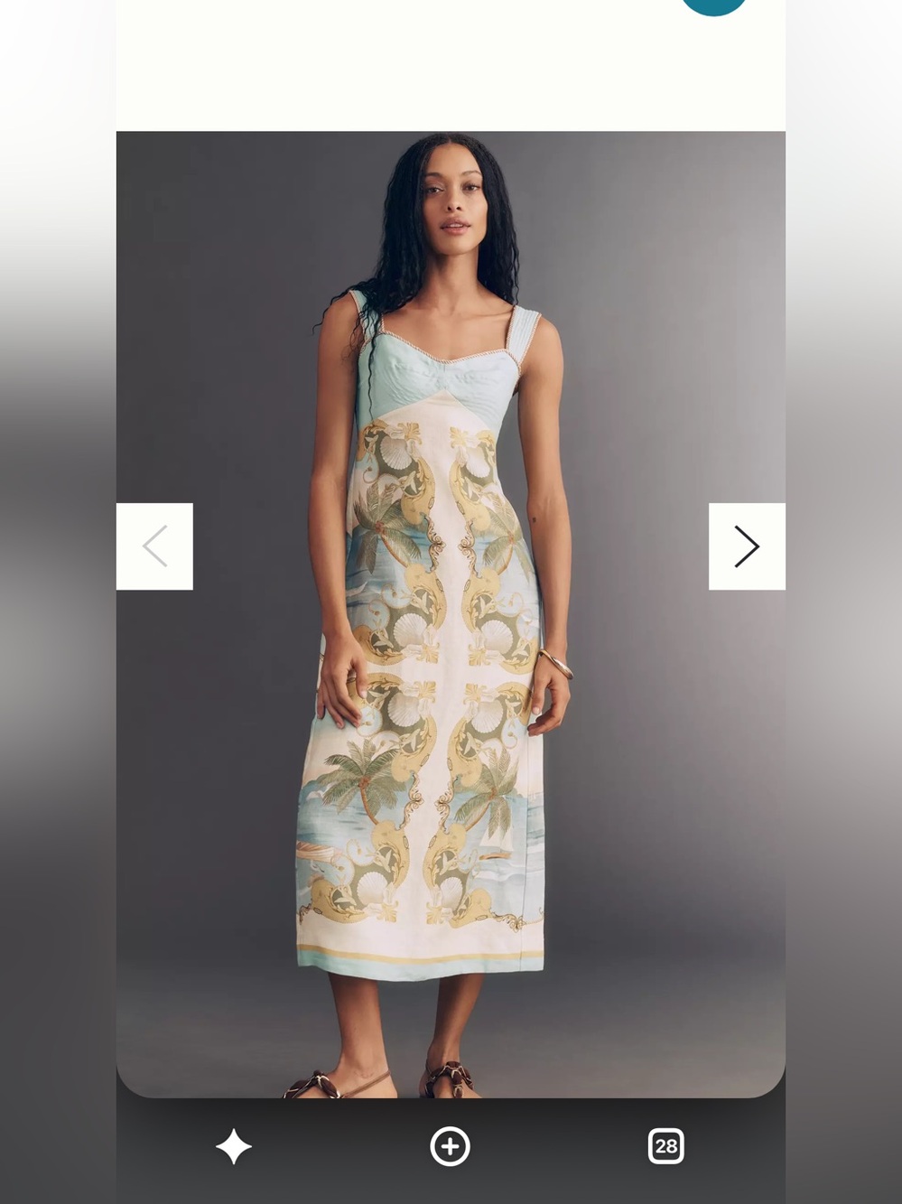 FARM Rio Mint and Yellow Printed Midi Dress - Picture 5 of 7